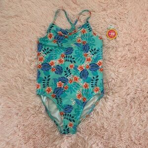 One piece floral girl’s swim suit